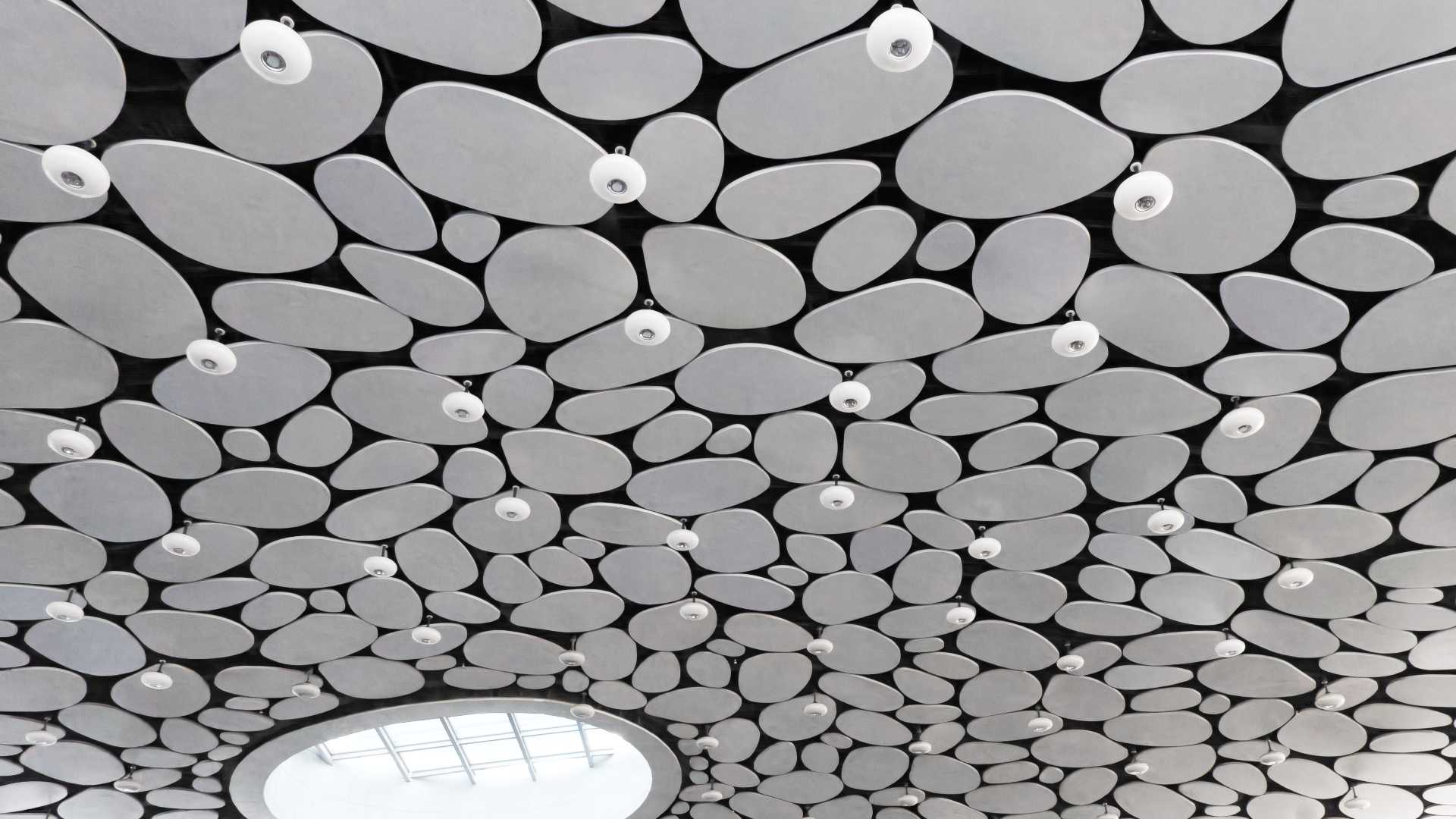 Looking up at the ceiling of Kaohsiung Station.