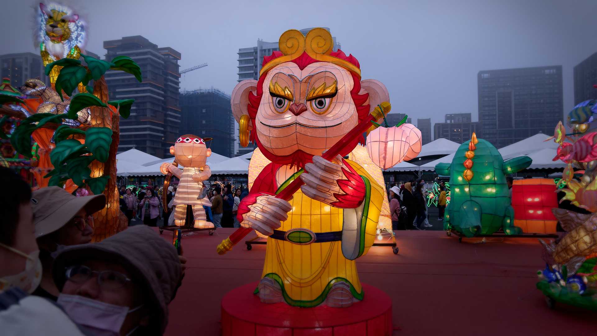 Lantern in the shape of a monkey from Chinese folklore.